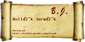 Bollók Jermák névjegykártya